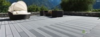 Planche de terrasse en WPC co-extrudé de 8 mm, durable, résistante aux UV, antidérapante, à grain de bois pour les complexes hôteliers et les extérieurs de jardins