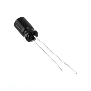 ตัวเก็บประจุแบบ Through Hole ยี่ห้อ Manufacturer Channel รุ่น CAP ALUM 0.33UF 20% 100V RADIAL 0.33 uF URZ2AR33MDD1TD - Product Image 1