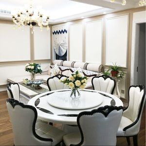 <span class=keywords><strong>Table</strong></span> à <span class=keywords><strong>manger</strong></span> en <span class=keywords><strong>marbre</strong></span> <span class=keywords><strong>noir</strong></span> blanc pliable réglable assemblé extensible pour la maison appartement hôtel ou meubles d'entrée scolaire - Product Image 1