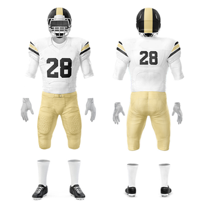 Sublimación Equipo personalizado Wear Tackle Sarga Diseño personalizado Sublimación Poliéster Spandex Conjuntos de uniformes de fútbol americano - Product Image 5