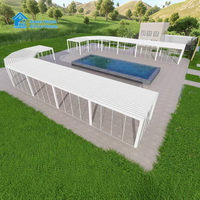 Pergola murale écologique Sweet Home en aluminium avec toit à lames orientables, imperméable, pour patio extérieur et décorations de jardin