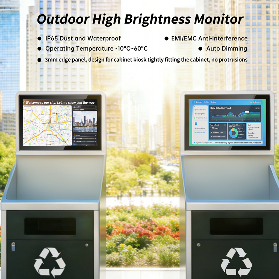 Open Frame Industrial Monitor with IPS LED Backlit Front Panel Waterproof VGA Embedded TFT LCD Screen
