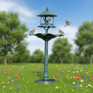 Baño para Pájaros de Resina, Independiente, con Acabado Pintado Tradicional, para Uso en Exteriores, Diseño Atractivo, para Aves Silvestres - Product Image 2