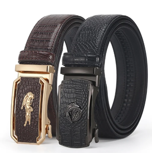 Cinture all'ingrosso 2026 Double G con fibbia in lega, cintura formale in vera pelle di design per uomo e donna, modello di marca - Product Image 3