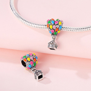 Venta al por mayor directa de fábrica: Set de dijes de plata de ley 925 con circonitas, diseño de corazón y perro camaleón, para pulseras DIY, ideal para regalo. - Product Image 2