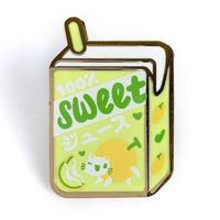 Dessin animé beau fruit drôle 100% mignon doux Hami melon sel fraise jus boîte broche jus salé métal émail imprimé broches badges
