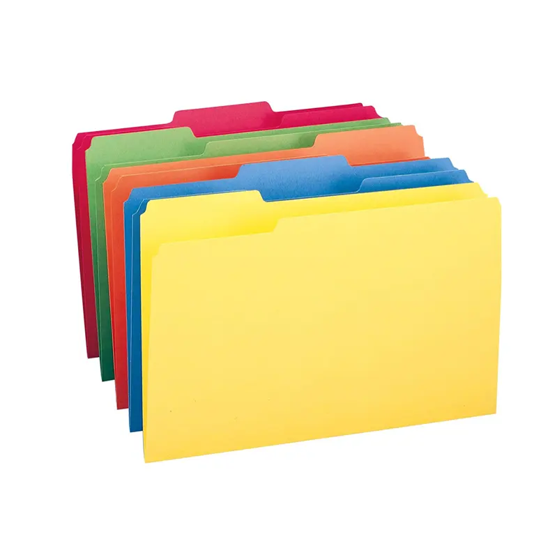 कार्यालय रंगीन पत्र आकार क्लासिक मनीला फ़ाइल फ़ोल्डर क्रमबद्ध फ़ाइलें आसानी से इकट्ठा दस्तावेजों 1/3-कट टैब मनीला फ़ाइल फ़ोल्डर