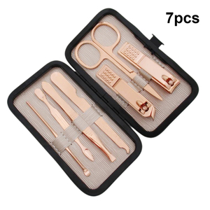 Coupe-ongles rose en acier inoxydable, ensemble de manucure, outils de pédicure portables pour orteils du visage, 18 pièces - Product Image 5