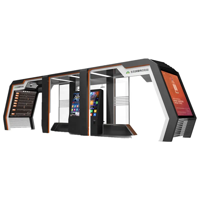 Năng Lượng Mặt Trời Powered Thông Minh Quảng Cáo Xe Buýt Nơi Trú Ẩn Với Kiosk Gian Hàng