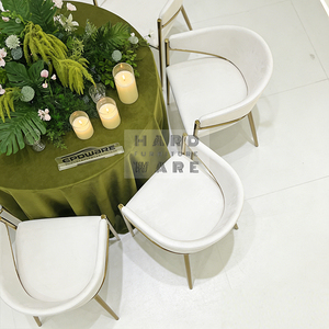 Sedie da <span class=keywords><strong>Matrimonio</strong></span> di Lusso Moderne con Telaio in Acciaio Inossidabile Dorato per Esterni, Villa e Sala da Pranzo - Product Image 5