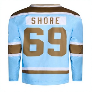 Maillots de hockey imprimés OEM avec logo personnalisé et nom de l'équipe, uniformes de hockey sur glace 100 % polyester à séchage rapide - Product Image 4