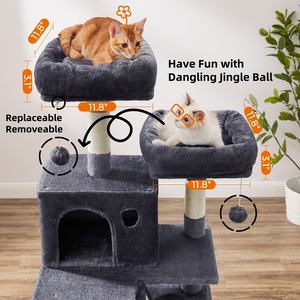 Mehrstöckiges Indoor-Katzenhaus aus Plüsch – das perfekte Geschenk für tierfreundliche Familien – ein Katzenbaum, der Ruhe und Spiel vereint für Katzen. - Product Image 4