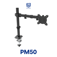 SENJIANG PM50 13-32 Zoll Mechanischer Monitorarm mit Höhenverstellung, Drehbarer Schwenkarm-Basishalterung für Spielstudios, Schwarz