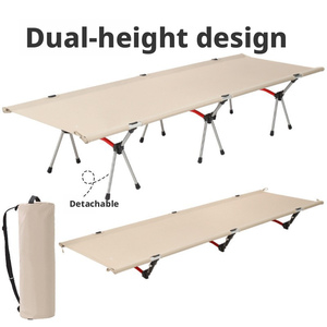 Lit de camping pliant portable en aluminium à double hauteur réglable pour la pause déjeuner au bureau et le camping en extérieur - Product Image 6