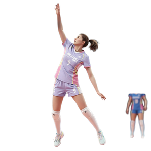 Conjunto de Jersey y Pantalones Cortos con Diseño Personalizado, Impresión Digital, Uniforme de Alta Calidad, 100% Secado Rápido, 160g, para Hombre y Mujer, Estilo Voleibol, HENING - Product Image 1