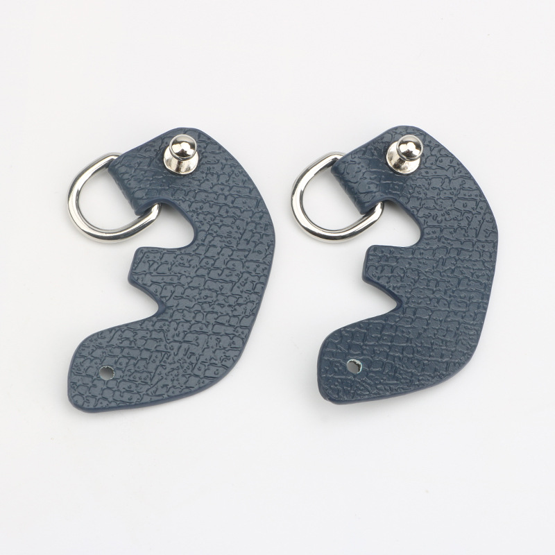 ต่างหูหัวเข็มขัดเงินสีน้ำเงินเข้มขนาดใหญ่ [ไม่มีการเจาะ]