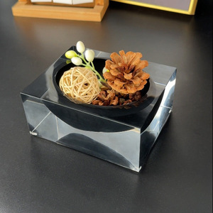 Vase de bureau en acrylique, décoration de table rectangulaire éclairée, pour fournitures de bureau, cadeau - Product Image 1