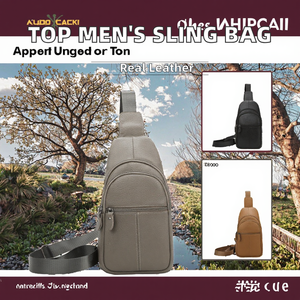 Bolso de Pecho Deportivo Casual para Exteriores, de Cuero Genuino, Estilo Vintage, Impermeable, con Cierre y Protección Antirrobo, con Logotipo Personalizado, en Oferta - Product Image 2