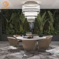 Ensemble de table à manger en bois massif 6 places Table à manger contemporaine italienne de luxe en noyer royal et or chaise de restaurant pour hôtel et maison