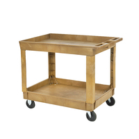 Chariots à outils industriels robustes à quatre roues avec plateau supérieur, en plastique, à 2 niveaux, capacité de charge de 500 lb, taux de réachat élevé