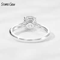Anillo Solitario Clásico Unisex Starsgem de Oro Sólido de 10K con Baño de Rodio, Diamante Cultivado en Laboratorio de 0.5-1.0ct, Color DEF, Corte Brillante, Claridad VS
