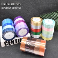 Hanfan – Meilleures ventes : Ensemble de rubans en satin colorés de 25 mm, idéal pour la décoration florale de Noël et les créations artisanales