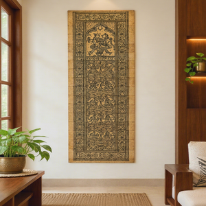Tapis tissé à la main en papier floral, grande surface, beige neutre, décoration intérieure pour salon et couloir - Product Image 1