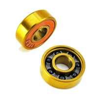 Roulements à billes à gorge profonde en céramique hybride titane-or haute vitesse 608 pour skateboards, rollers en ligne, trottinettes et patins à roulettes