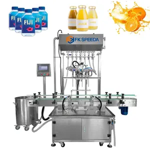 FK- Automatic 6 HeadsLinear Plastic Glass Bottle Carbonated Drink Liquid Filling Machine Line