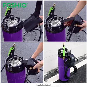 Foshio, herramienta de tintado de ventanas PPF para coche con logotipo personalizado, mochila eléctrica de alta presión, rociador de agua para envoltura de coche