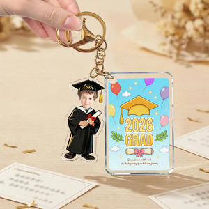 Llavero Acrílico Personalizado con Diseño de Dibujos Animados Conmemorativo de Graduación Escolar, Impresión UV, Decoración para Mochila - Product Image 1