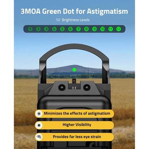 Cvlife Wolfcloak X03 Green Dot 3 Moa Reflex 24mm mount hunting Aluminium Picatinny Mount - Product Image 5