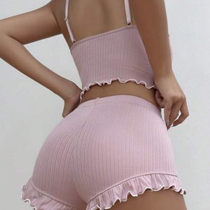 Ensemble de lingerie féminine Meriga MRJ-26001 en tissu éponge sans couture, imprimé léopard, avec dentelle et broderie, pour le commerce extérieur - Product Image 3