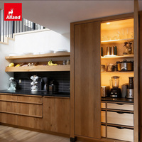Armoire de cuisine sur mesure Alland, style campagnard américain rétro, vintage, en chêne blanc, pour maison de campagne