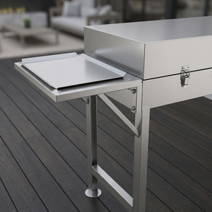Barbecue extérieur en acier inoxydable avec rôtissoire, style chypriote, foyer et couvercle, pour parrilla sud-américaine - Product Image 5