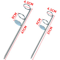 Support de canne à pêche robuste à pointe unique et double anneau, support de sol pour canne à lancer, piquet en fer, support simple à anneau rond