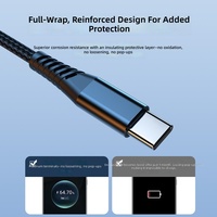 Câble de données USB-C vers USB-C en nylon tressé avec conducteur en cuivre pur pour téléphones mobiles iPhone, charge ultra-rapide 66W, écologique