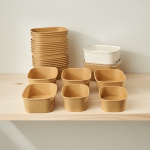 Envase Rectangular Desechable de Papel Kraft para Ensaladas, Comida para Llevar, con Tapa, Resistente al Aceite y al Agua, 500ml 650ml 750ml - Product Image 4