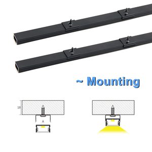 Lot de 6 bandes lumineuses LED en forme de <span class=keywords><strong>U</strong></span> de 30 cm, rail noir, couvercle transparent fumé, bandes lumineuses LED de 15x8 mm, canal en <span class=keywords><strong>aluminium</strong></span>, découpe facile - Product Image 5
