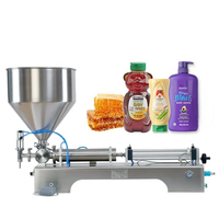 Machine de remplissage semi-automatique horizontale pneumatique à tête unique pour pâtes, avec piston en acier inoxydable, pour miel, crème, sauce, shampoing