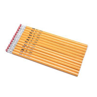 Crayons d'école chinois, fournitures artistiques, HB, 12 pièces, crayons en bois jaunes