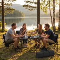 Ensemble table et chaises pliantes en aluminium portable pour 4/6 personnes, idéal pour le camping, les barbecues et les jardins