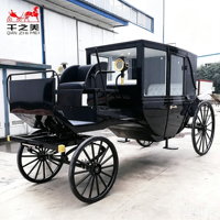 Calèche royale noire / Calèches électriques classiques OEM / Calèche à chevaux parfaite à vendre / Calèche électrique sans chevaux