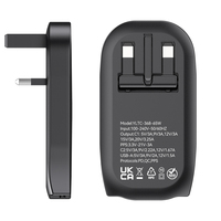 Cargador GaN PD QC Delgado de 65W, Tendencia 2026, 2C1A, Adaptador de Enchufe UK para Portátil, Tablet y Smartphone