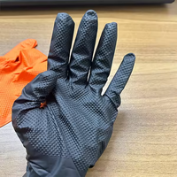 100 pièces/boîte, gants de travail en nitrile jetables orange de 8 mil, sans latex, texturés en diamant, pour la réparation de machines