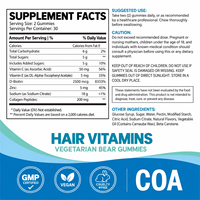 Gummies personnalisées à marque privée pour adultes : supplément capillaire à la biotine pour la croissance des cheveux, Gummies Sugar Bear
