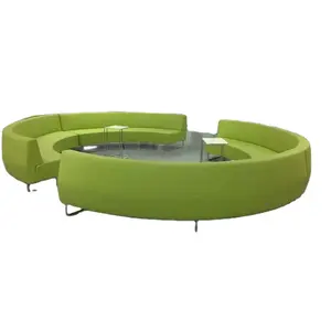 New model fabric furniture used sectional sofa green color curved sofa