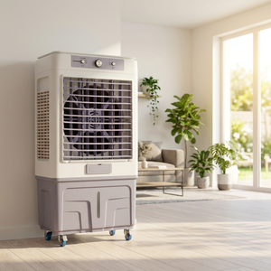 Refroidisseur d'air évaporatif avec réservoir d'eau de 60L, trois vitesses de ventilation au choix, diffusion à large angle, vent confortable - Product Image 1