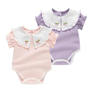 Abbigliamento Unisex per <span class=keywords><strong>Neonati</strong></span> in Maglia, Tuta Casual con Colletto a Bambola, Chiusura con Bottoni, Design Personalizzabili - Product Image 1