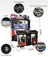 Machine d'arcade de tir Razing Storm à double joueur Simulateur 220v à pièces pour enfants et enfants Matériel de divertissement en métal